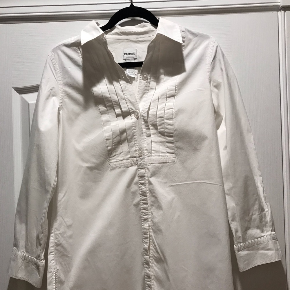 White collared long button up
